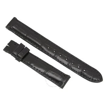 Hadley Roma | 14 MM Shiny Black Alligator Leather Strap,商家Jomashop,价格¥366