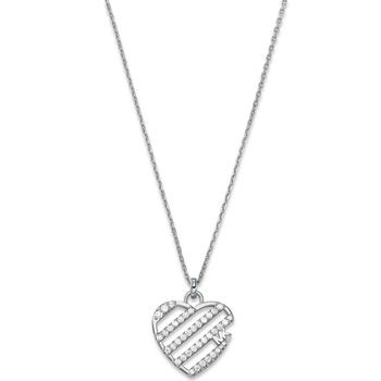 Michael Kors | Sterling Silver Open Heart Pendant Necklace Available in Silver 14K Rose-Gold Plated or 14K Gold Plated商品图片,