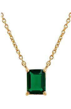 商品Savvy Cie Jewels | Vermeil Emerald Cut CZ Birth Stone Box Cut Necklace,商家Nordstrom Rack,价格¥179图片