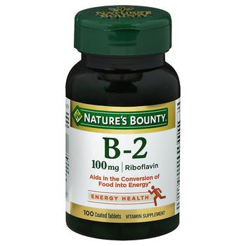 商品Nature's Bounty | Vitamin B-2 100 mg Supplement Tablets,商家Walgreens,价格¥65图片