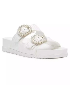 Anne Klein | Women's Happy Double Band Embellished Buckle Footbed Sandals,商家Macy's,价格¥636