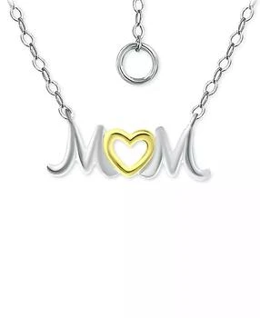 Giani Bernini | MOM Heart Pendant Necklace in Sterling Silver & 18k Gold-Plated, 16" + 2" extender, Created for Macy's,商家Macy's,价格¥212