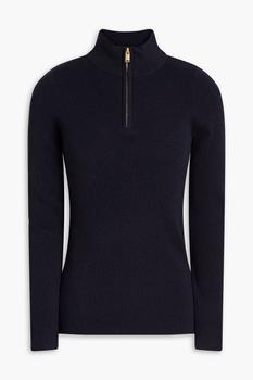 N.PEAL | Ribbed cashmere half-zip sweater商品图片,6.5折