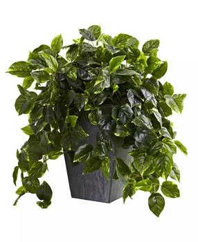 NEARLY NATURAL | Hanging Pothos w/ Slate Planter UV Resistant,商家Macy's,价格¥1458