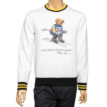 推荐Polo Ralph Lauren White Knit Ski Bear Print Crewneck Sweatshirt S商品