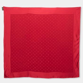 lv女装, [二手商品] Louis Vuitton | Louis Vuitton Dark Red Monogram Jacquard Silk Scarf商品图片 满1件减$100, 满减