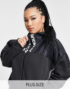 推荐Under Armour Plus Move full zip hoodie in black商品