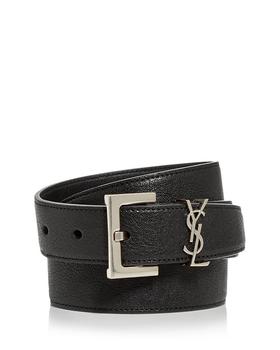 ysl皮带推荐, Yves Saint Laurent | Men's Milo Logo Buckle Leather Belt商品图片 