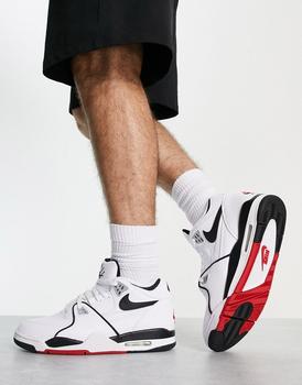 推荐Nike Air Flight 89 hi trainers in white and black商品