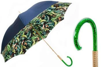 PASOTTI | Pasotti 葩莎帝 蓝色伞面 热带森林内饰 自然绿色手柄 晴雨伞,商家Unineed,价格¥1698