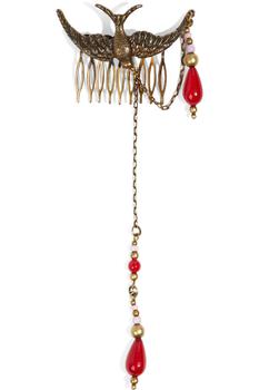 商品Zimmermann | Swallow bead-embellished bronze-tone hair comb,商家THE OUTNET US,价格¥977图片