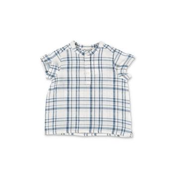 商品Bonpoint | Bonpoint Camicia Check Bianca E Blu In Misto Lino E Cotone Baby Boy,商家Italist,价格¥952图片