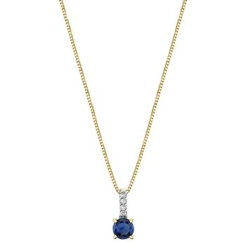Macy's | Sapphire (1/3 ct. t.w.) & Diamond Accent 18" Pendant Necklace in 14k Gold 3.5折