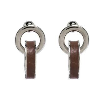 Burberry | Ladies Double Grommet Earrings With Leather Detail商品图片,7折, 满$275减$25, 满减