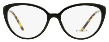 推荐Prada Women's Cat Eye Eyeglasses VPR06W 1AB1O1 Black/Gold 53mm商品