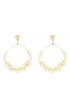AREA | Imitation Pearl Ring Drop Earrings,商家Nordstrom Rack,价格¥34