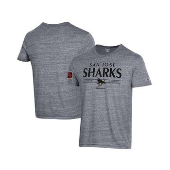CHAMPION | Men's Gray San Jose Sharks Tri-Blend T-shirt商品图片,