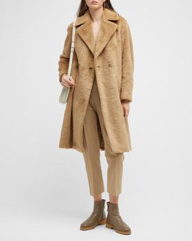 vince大衣, Vince | Double-Breasted Faux-Shearling Coat商品图片 