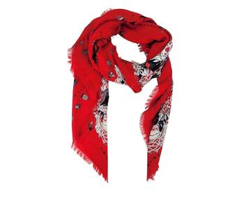 推荐Alexander McQueen Women's Modal Fantasy Nest Bird Print Square Scarf商品