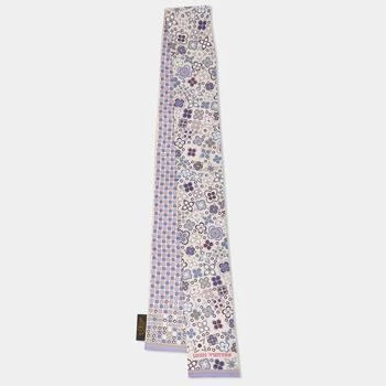 [二手商品] Louis Vuitton | Louis Vuitton Lilac Printed Silk Bandeau 