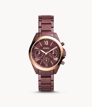 Fossil | Fossil Women's Modern Courier Chronograph, Wine-Tone Stainless Steel Watch商品图片,4折
