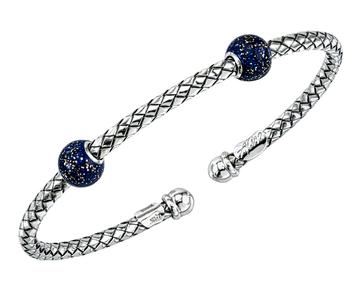 商品Alisa Women's Sterling Silver & Black Enamel Bracelet图片