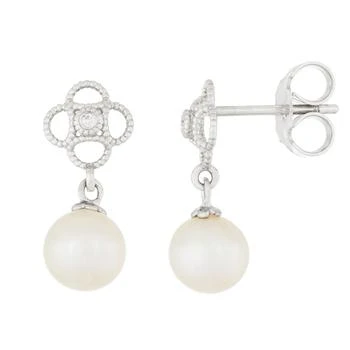 Splendid Pearls | 14k White Gold Diamond Pearl Earrings 2折, 独家减免邮费