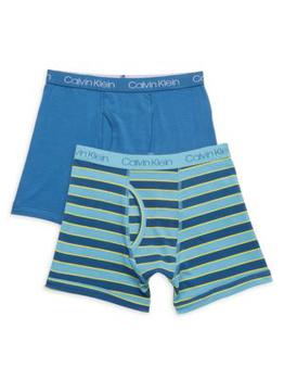 商品Calvin Klein | Boy's 2-Pack Stretch-Cotton Boxer Briefs,商家Saks OFF 5TH,价格¥72图片