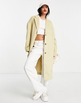 Topshop | Topshop smart long coat in sage商品图片,7.5折