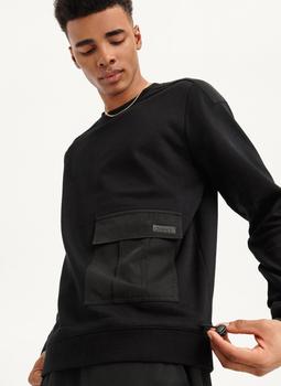 DKNY | Tech Knit Mixed Media Crewneck With Drawstring Hem商品图片,2.9折