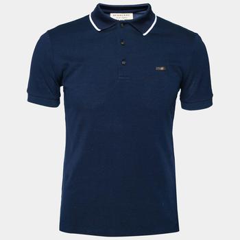 [二手商品] Burberry | Burberry Navy Blue Short Sleeve Polo T-Shirt M商品图片,3.6折
