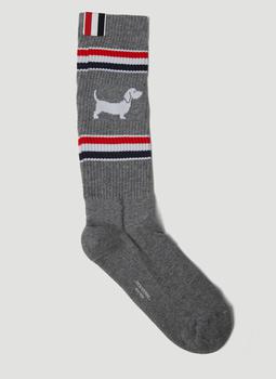 Thom Browne | Hector Mid Calf Socks in Grey商品图片,