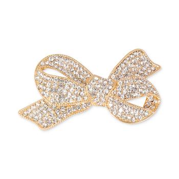 商品Charter Club | Gold-Tone Pavé Crystal Tied Bow Pin, Created for Macy's,商家Macy's,价格¥127图片