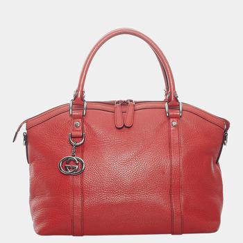 古驰托特包, [二手商品] Gucci | Gucci Red GG Charm Dome Leather Handbag商品图片 9折