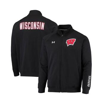 Under Armour | Men's Black Wisconsin Badgers Raglan Game Day Triad Full-Zip Jacket商品图片,