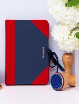 商品Medium notebook Ines navy blue and red图片