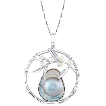 商品Blister Shell & Cultured Freshwater Pearls (3-4mm ) Vine 18" Pendant Necklace图片