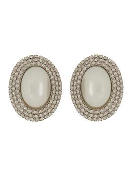 Alessandra Rich | Oval Earrings With Pearl And Crystals,商家Italist,价格¥2412