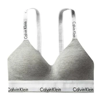 Calvin Klein | [预售3天]CALVIN KLEIN 摩登引力带 Logo肩带薄垫无钢圈软杯文胸 女款 椰青灰,商家AMRAP,价格¥283