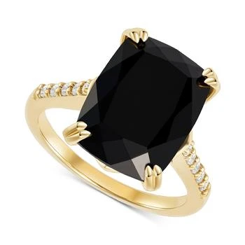 Macy's | Onyx (7-1/2 ct. t.w.) and Cubic Zirconia Statement Ring in 14k Gold-Plated Sterling Silver,商家Macy's,价格¥1487