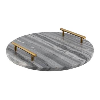 商品AMARA - Luxe | Round marble tray with handles black,商家Harvey Nichols,价格¥579图片