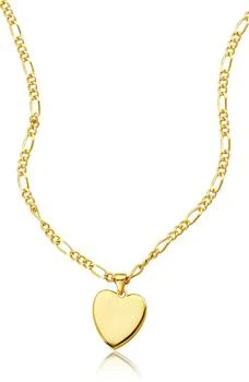 ADORNIA | 14K Gold Plated Figaro Chain Heart Pendant Necklace,商家Nordstrom Rack,价格¥154