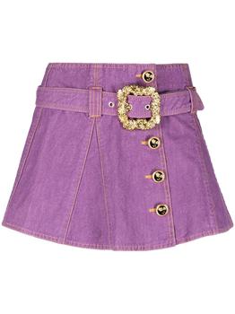推荐CORMIO - Belted Denim Mini Skirt商品