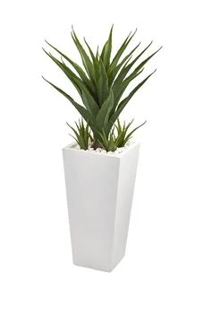 NEARLY NATURAL | 40" Spiky Agave Artificial Plant in White Planter,商家Nordstrom Rack,价格¥1193