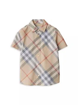 Burberry | Little Boy's & Boy's Check Short-Sleeve Shirt,商家Saks Fifth Avenue,价格¥1951