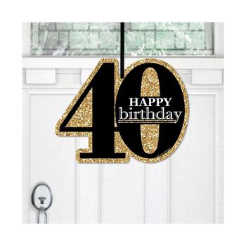 商品Big Dot of Happiness | Adult 40th Birthday - Gold - Hanging Porch Birthday Party Outdoor Decorations - Front Door Decor - 1 Piece Sign,商家Macy's,价格¥116图片