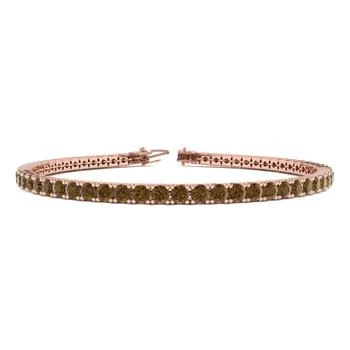SSELECTS | 4 1/4 Carat Chocolate Bar Brown Champagne Diamond Tennis Bracelet In 14 Karat Rose Gold, 7 1/2 Inches,商家Premium Outlets,价格¥15774