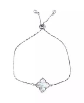 ADORNIA | Adjustable Flower Imitation Mother of Pearl Silver Plated Bolo Bracelet,商家Macy's,价格¥232