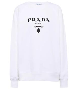 Prada | Logo embroidered cotton sweatshirt商品图片,