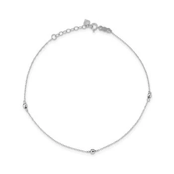Macy's | Reflective Beaded Anklet with Adjustable 1" extension in 14k White Gold,商家Macy's,价格¥2231